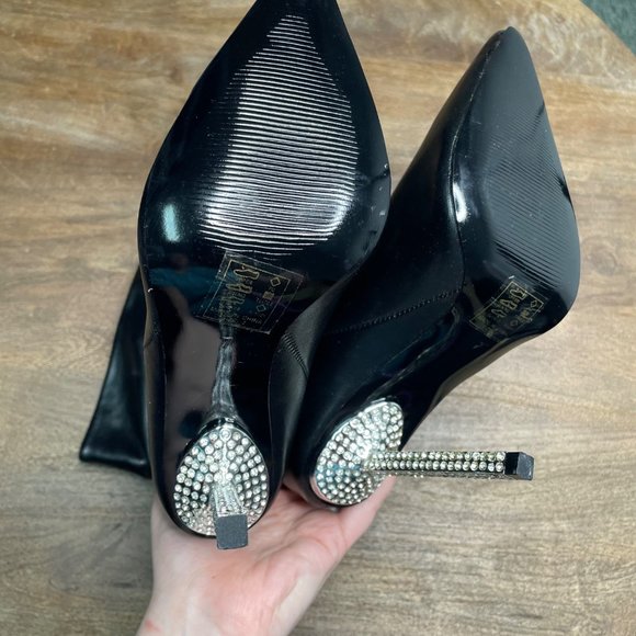 Azalea Wang Akira Black Stiletto Boot Size‎ 7 Rhinestone Glam Sexy Club Dancer - Picture 9 of 10